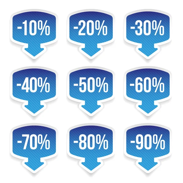 Sale sticker set blue — Stock Vector