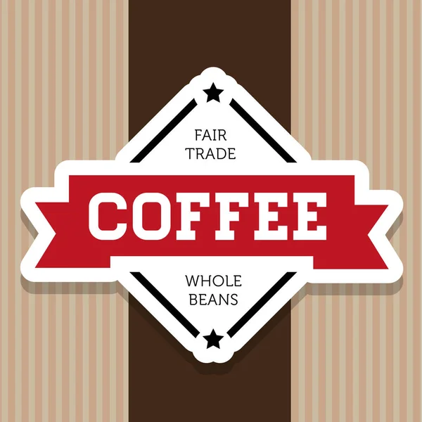 Etiqueta de cosecha de café de comercio justo — Vector de stock