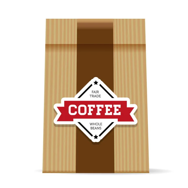 Δίκαιο εμπόριο καφέ εκλεκτής ποιότητας συσκευασία — Διανυσματικό Αρχείο