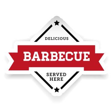 Barbekü vintage etiket işareti