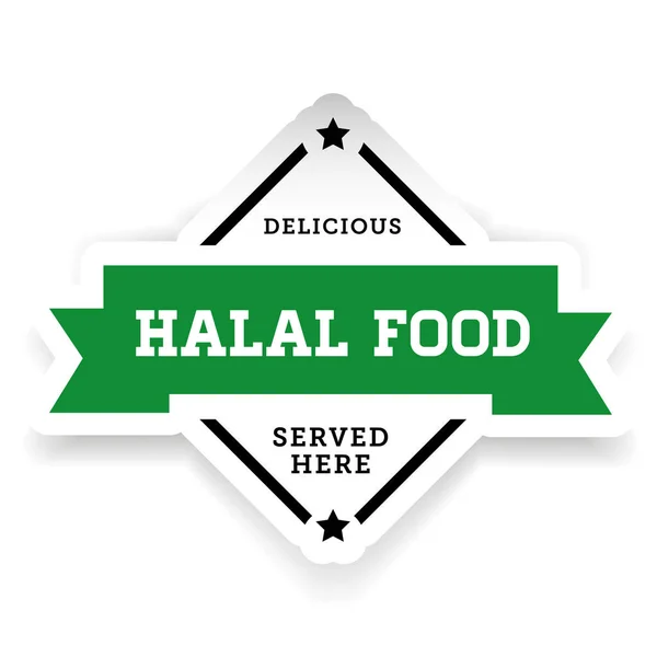 Halal Food étiquette vintage — Image vectorielle