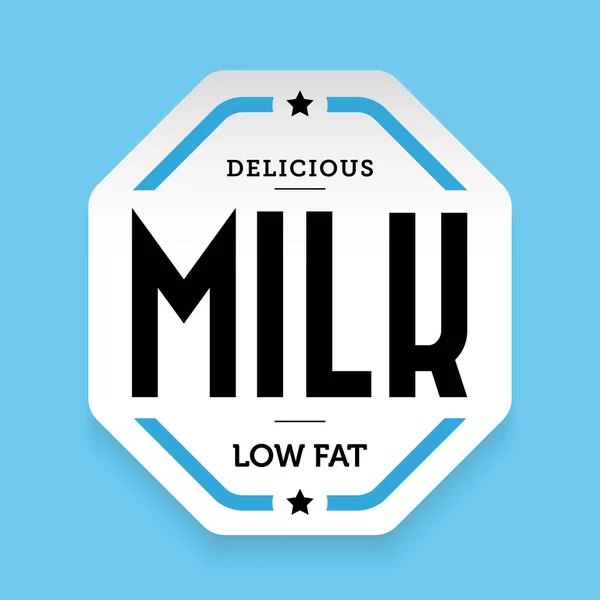 Melk label vintage blauw — Stockvector