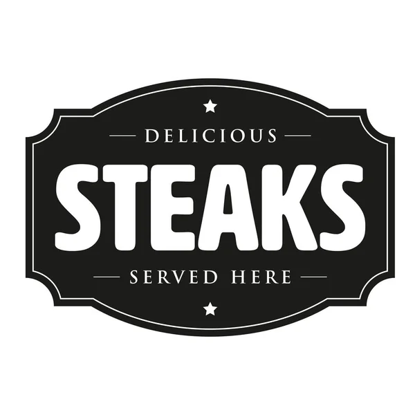 Steaks vintage sign black — Stock Vector