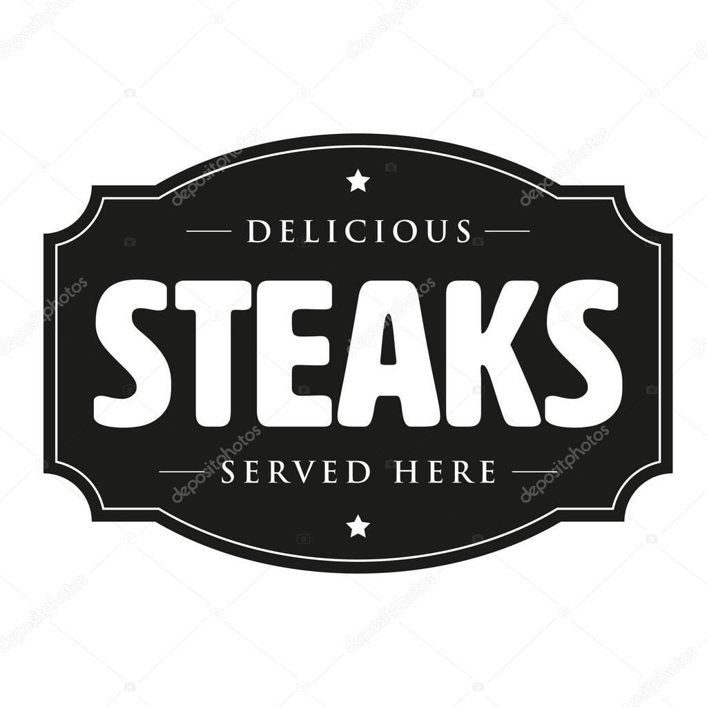 Steaks vintage sign black vector