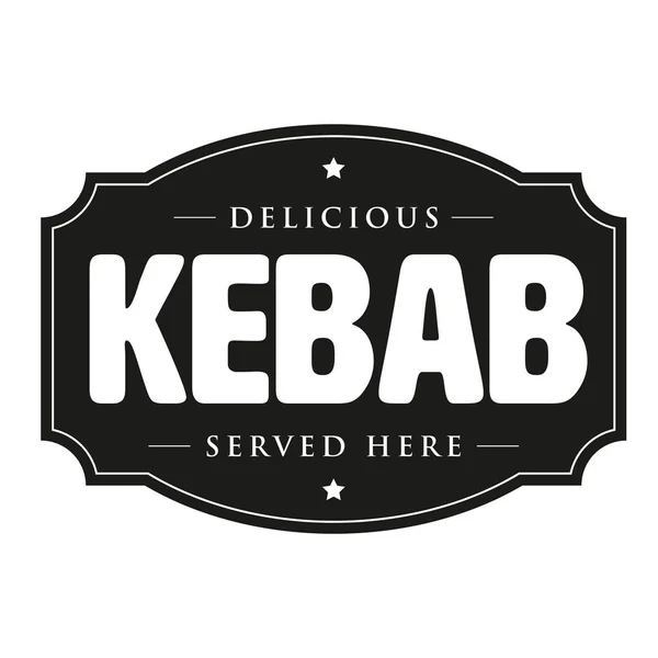 Kebab timbre de signe vintage — Image vectorielle