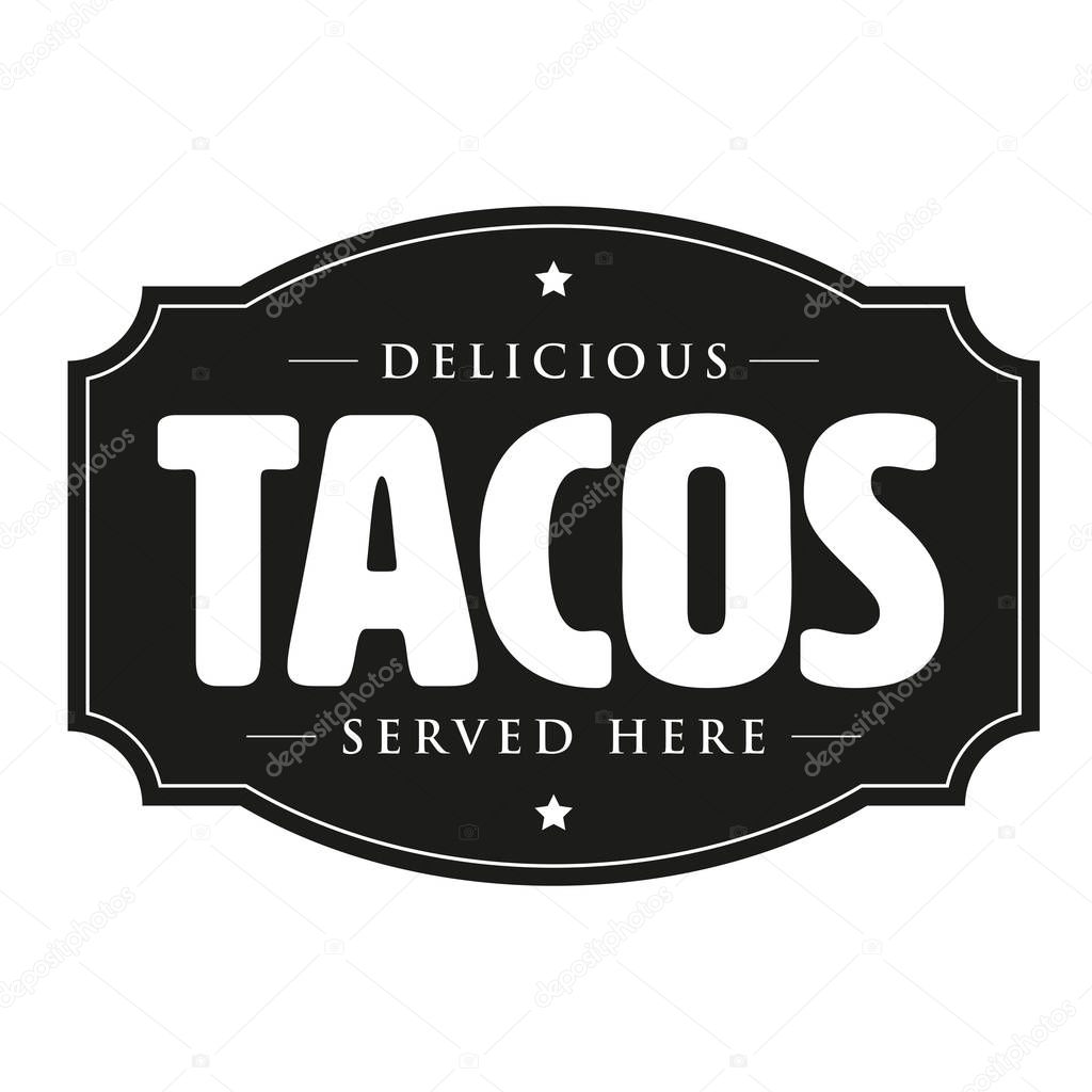 Tacos vintage sign stamp vector