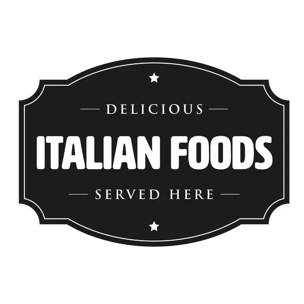 Délicieux timbre vintage Italian Foods — Image vectorielle