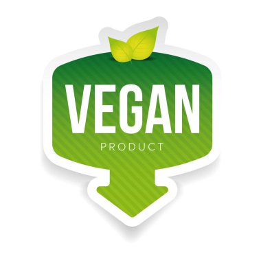 Vegan yeşil etiket yaprakları ile