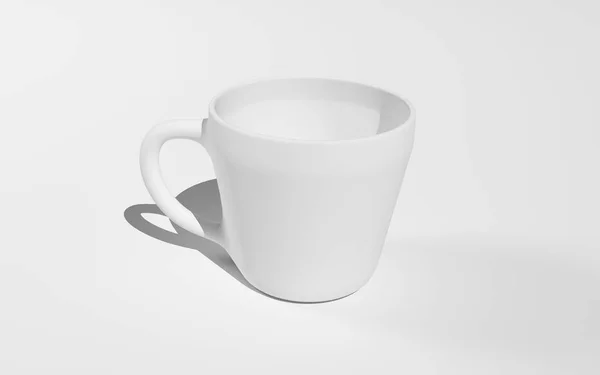 Empty porcelain cup 3D illustration — Stock Photo, Image
