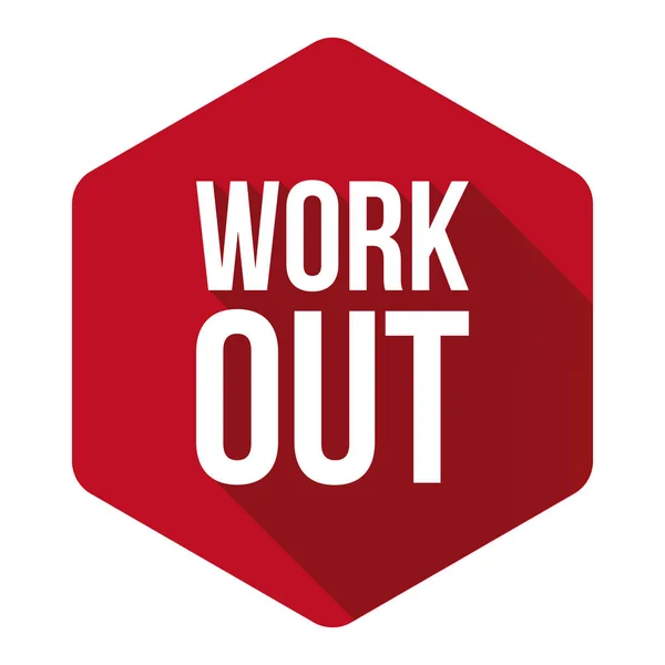 Workout sign button red — Stock Vector