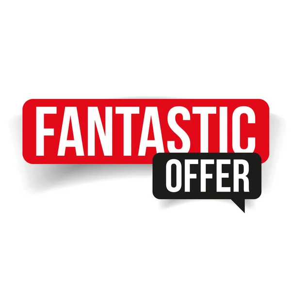 Fantastic offer label red — Stock Vector