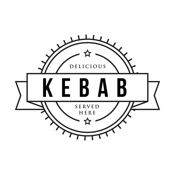 Kebab timbre vintage signe — Image vectorielle