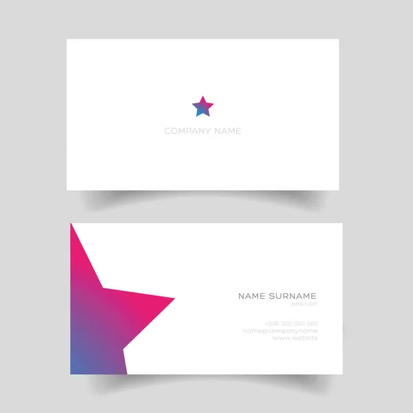 Business card with star shape — Stock Vector