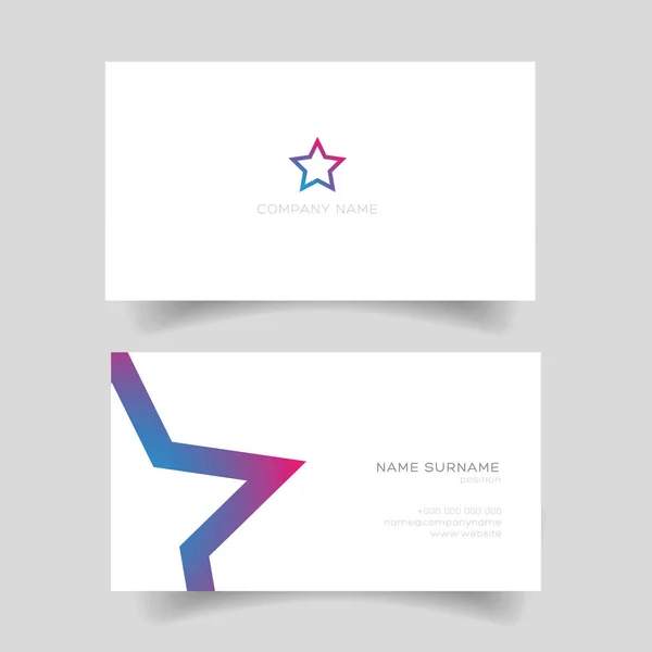 Business card with star shape — Stock Vector