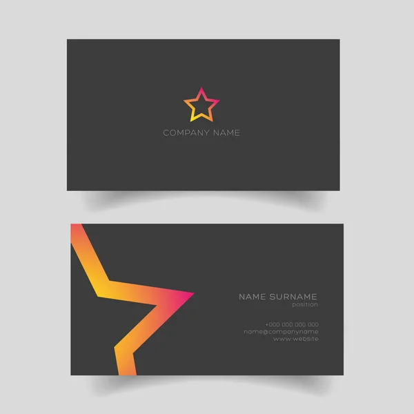 Business card with star shape — Stock Vector