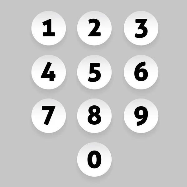 Αριθμητικό πλήκτρο set κύκλος — Διανυσματικό Αρχείο