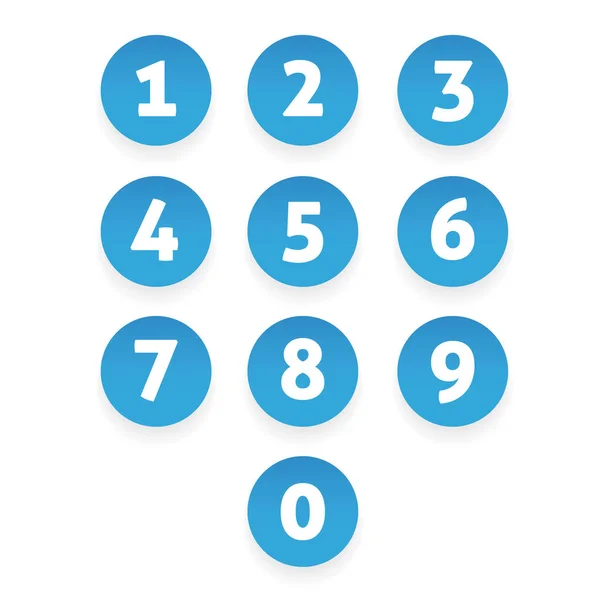 Number set circle button — Stock Vector