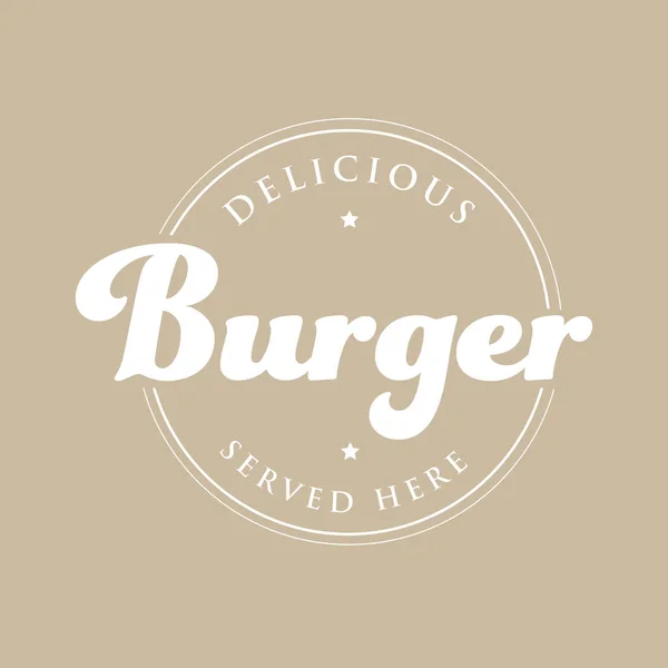 Burger vintage sello negro — Vector de stock