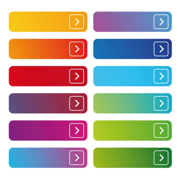 Ensemble de boutons web vide coloré — Image vectorielle
