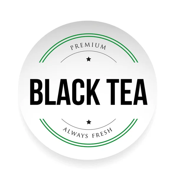 Etikettenschild für schwarzen Tee — Stockvektor
