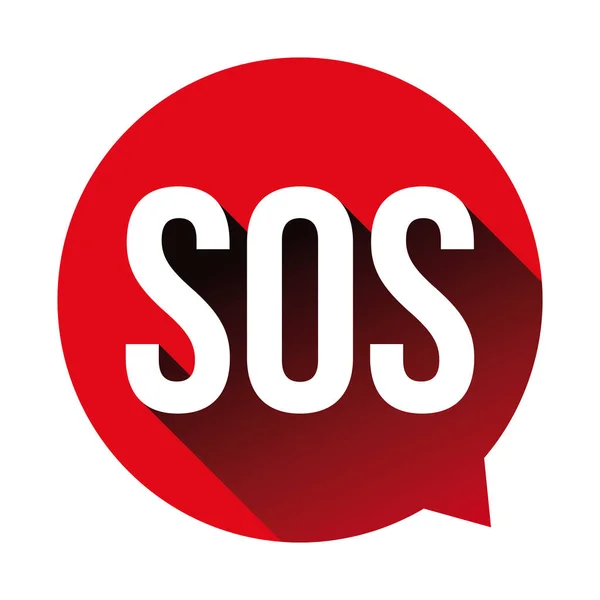 SOS sinal de emergência vermelho —  Vetores de Stock