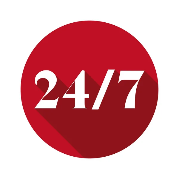 24 7 signo de iconos de asistencia — Vector de stock
