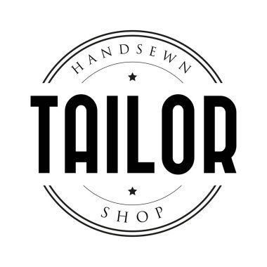 Terzi dükkanı vintage damga logosu