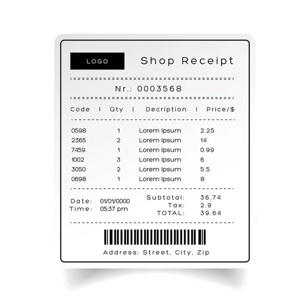 Vettore modello di ricezione negozio — Vettoriale Stock