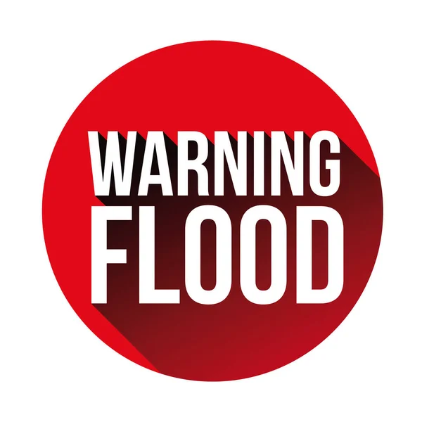 Warnschild Hochwasser rot — Stockvektor