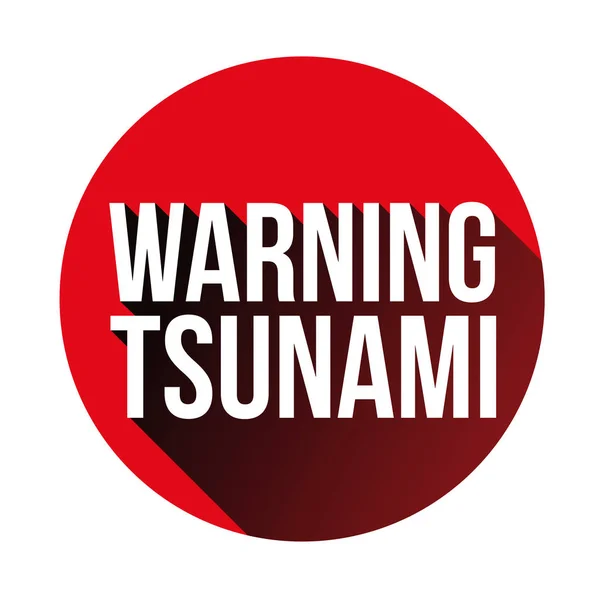 Warnschild für Tsunami rot — Stockvektor