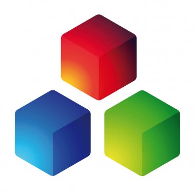 Boş renkli vektör küpleri