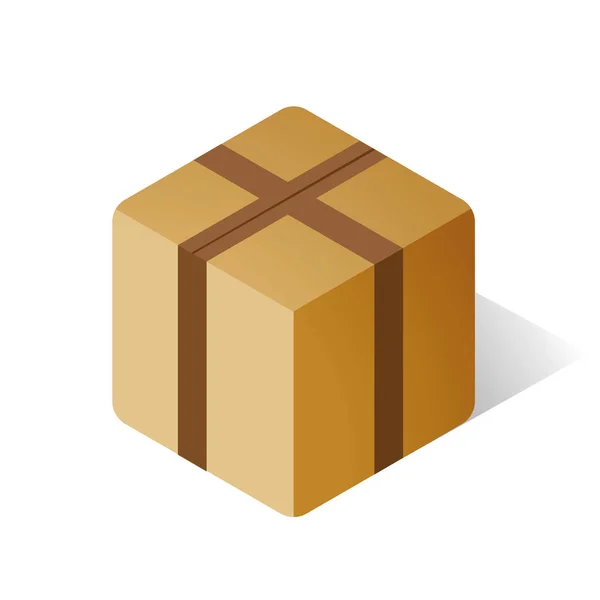 Icono caja de papel marrón — Vector de stock