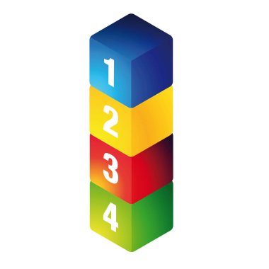 Bir iki üç dört küpleri ilerleme çubuğu