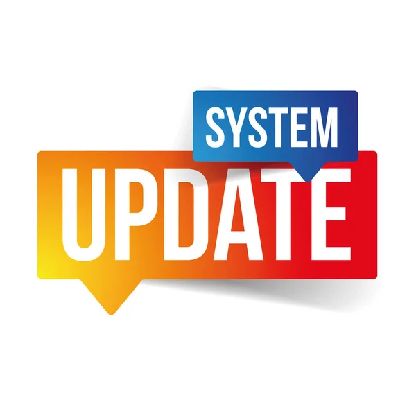 Etiqueta de signo de actualización del sistema — Vector de stock