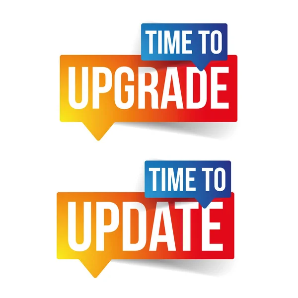 Time to upgrade update sign label — Stock Vector