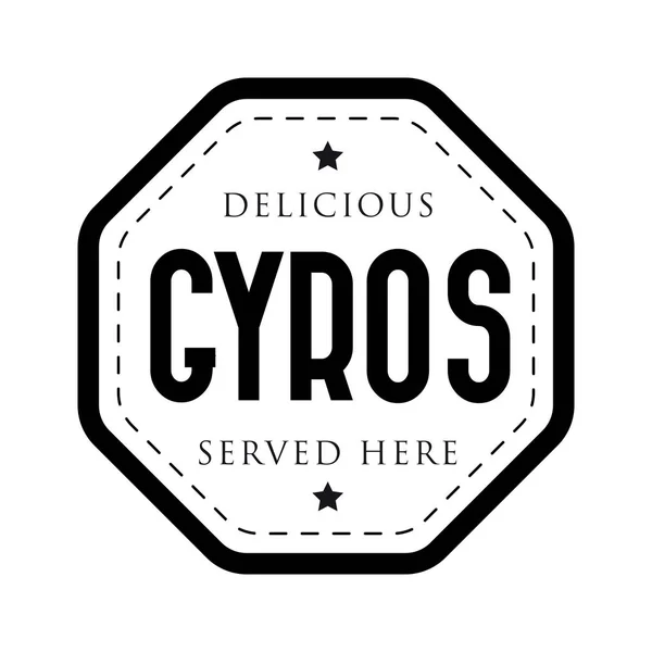 Gyros timbre vintage rétro — Image vectorielle