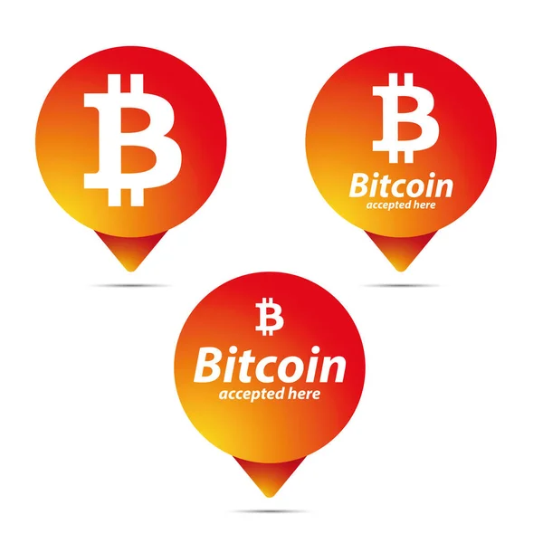 Bitcoin accepted here logo — Stock Vector