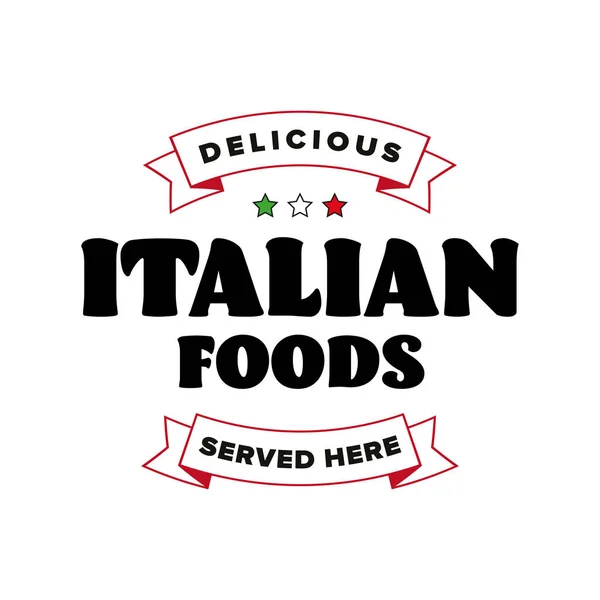 İtalyan gıda işareti logosu — Stok Vektör