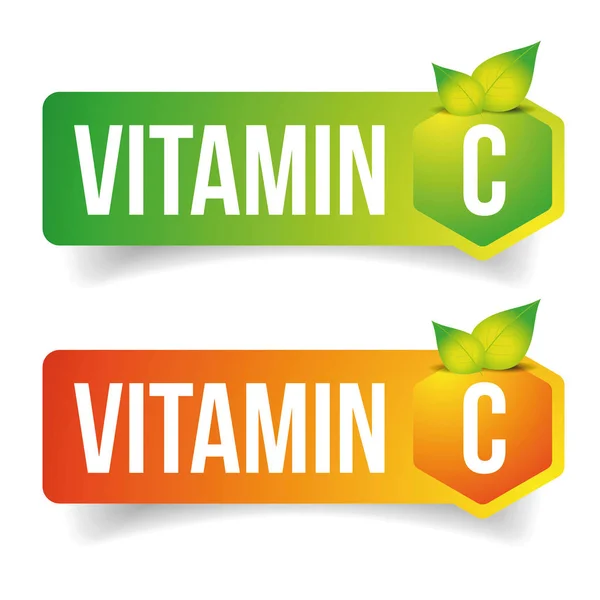 Etiqueta de vector de etiqueta de vitamina C — Archivo Imágenes Vectoriales