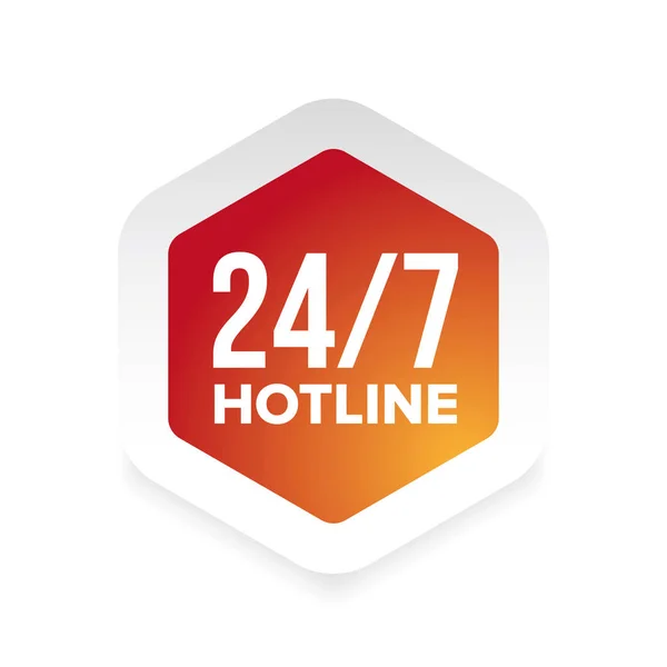 7 dagen 24 uur hotline — Stockvector