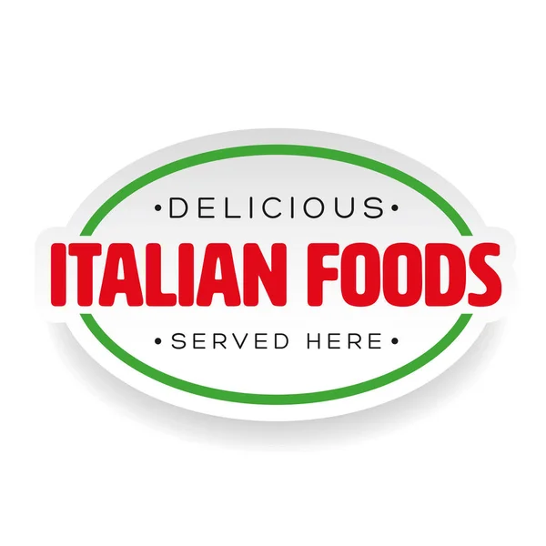 Italian foods stamp sticker — Stock Vector