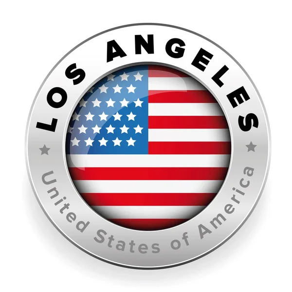 Schaltfläche "Loas Angeles Usa Stahl" — Stockvektor