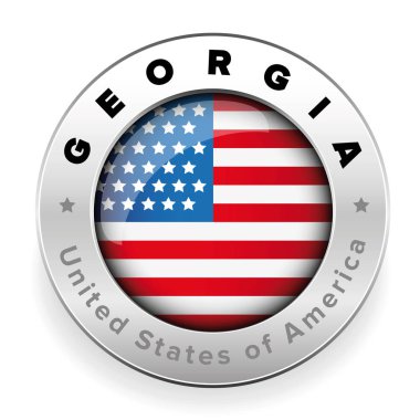 Georgia Usa bayrak rozet düğme