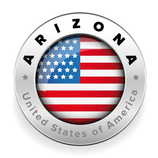 Arizona Usa flagga badge knappen — Stock vektor