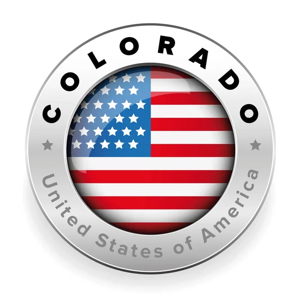 Colorado usa flagge abzeichen button — Stockvektor