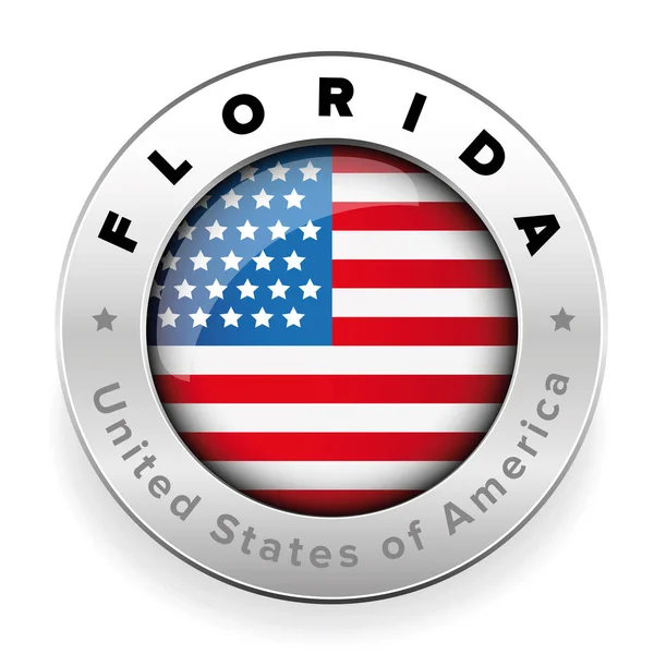 Florida usa flagge abzeichen button — Stockvektor