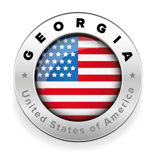 Georgia Usa flagga badge knappen — Stock vektor