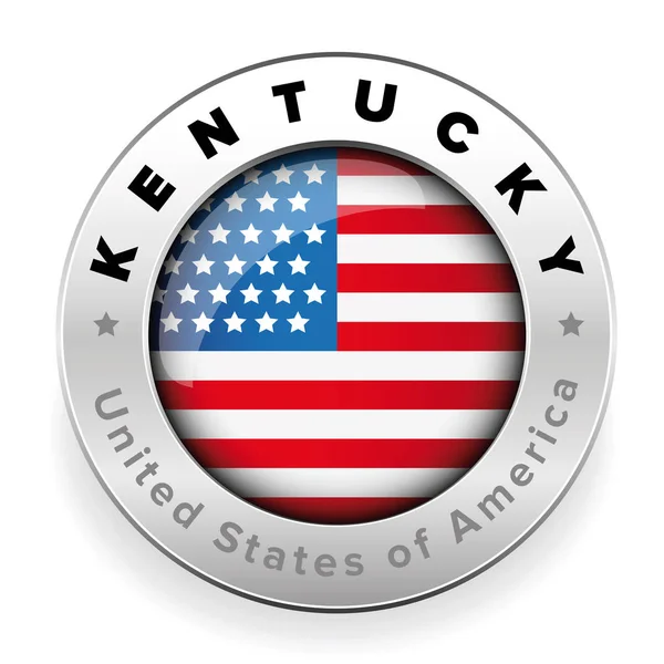 Kentucky usa Flagge Abzeichen Taste — Stockvektor