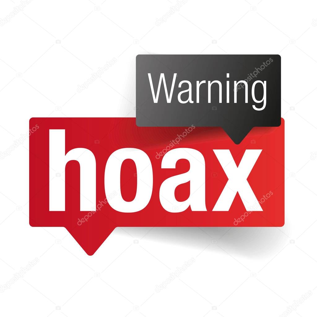 Warning Hoax sign speech bubble