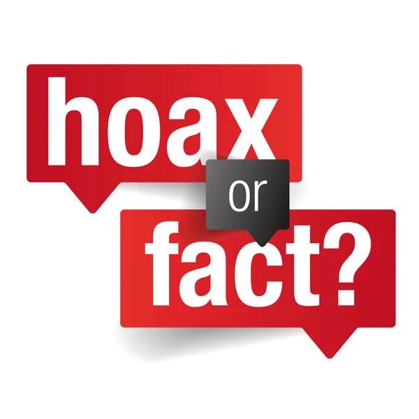 Hoax vagy tény jel felirat — Stock Vector